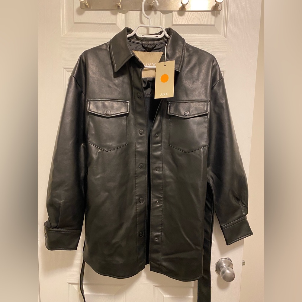 Black leather jacket